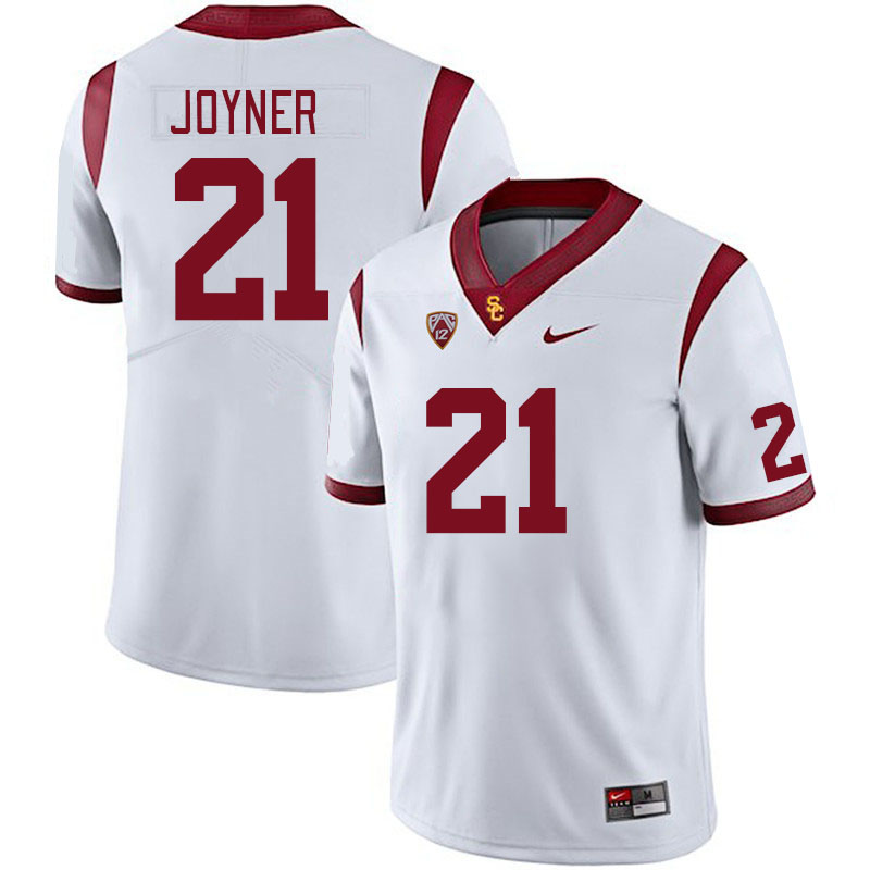 Men #21 Quinten Joyner USC Trojans College Football Jerseys Stitched Sale-White - Click Image to Close